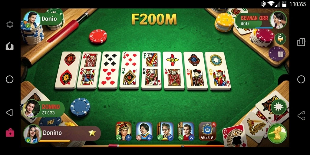Screenshot gameplay yang menampilkan serunya bermain Domino di F200M.