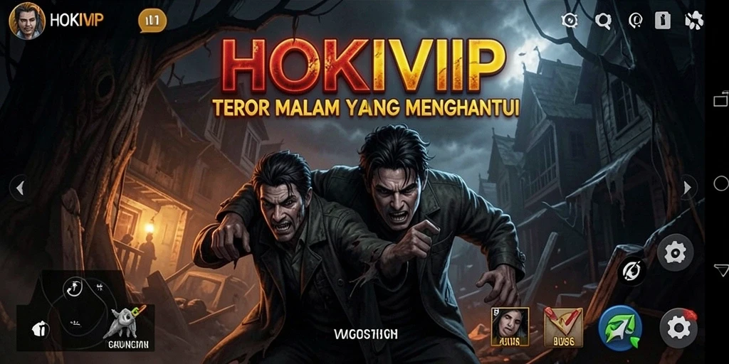 Gameplay HOKIVIP menampilkan suasana mencekam dan aksi mendebarkan.