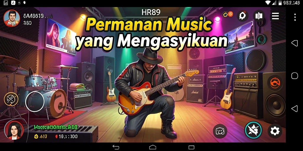Tampilan gameplay seru dengan ritme musik yang menyenangkan.