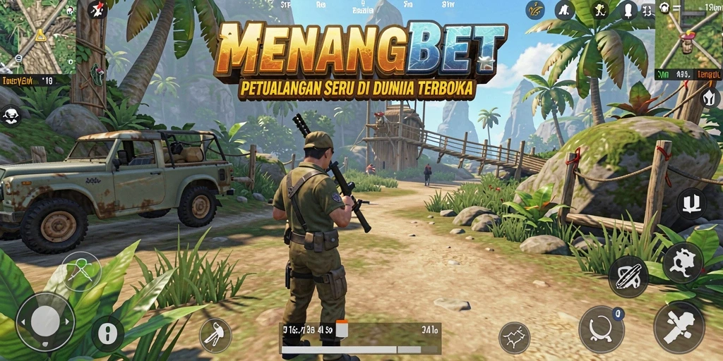 Tampilan gameplay MENANGBET di dunia terbuka yang luas dan dinamis.