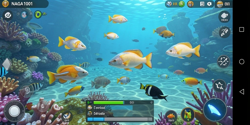 Tampilan gameplay seru di <strong>NAGA1001</strong> saat menembak ikan.