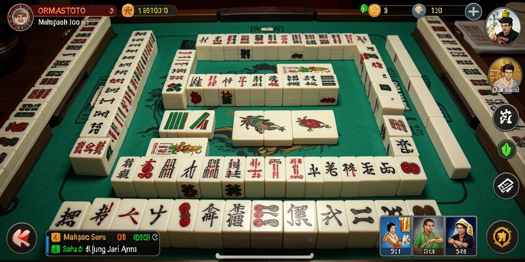Screenshot gameplay ORMASTOTO yang menampilkan keseruan bermain Mahjong.