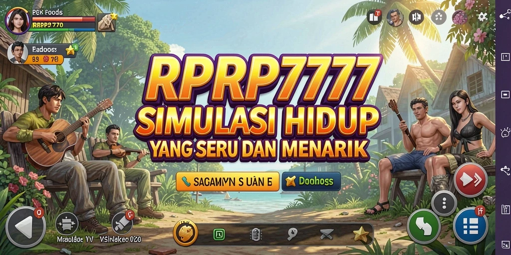 Screenshot RPRP777 menampilkan karakter dalam simulasi kehidupan yang vibrant.