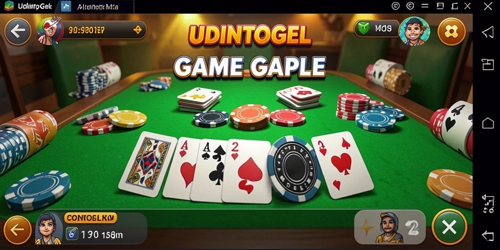 Screenshot utama <strong>UDINTOGEL</strong> menunjukkan gameplay seru Gaple.