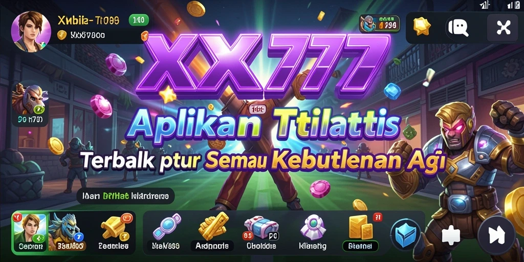 Tampilan utama aplikasi XXX777 yang menunjukkan fitur utilitas.